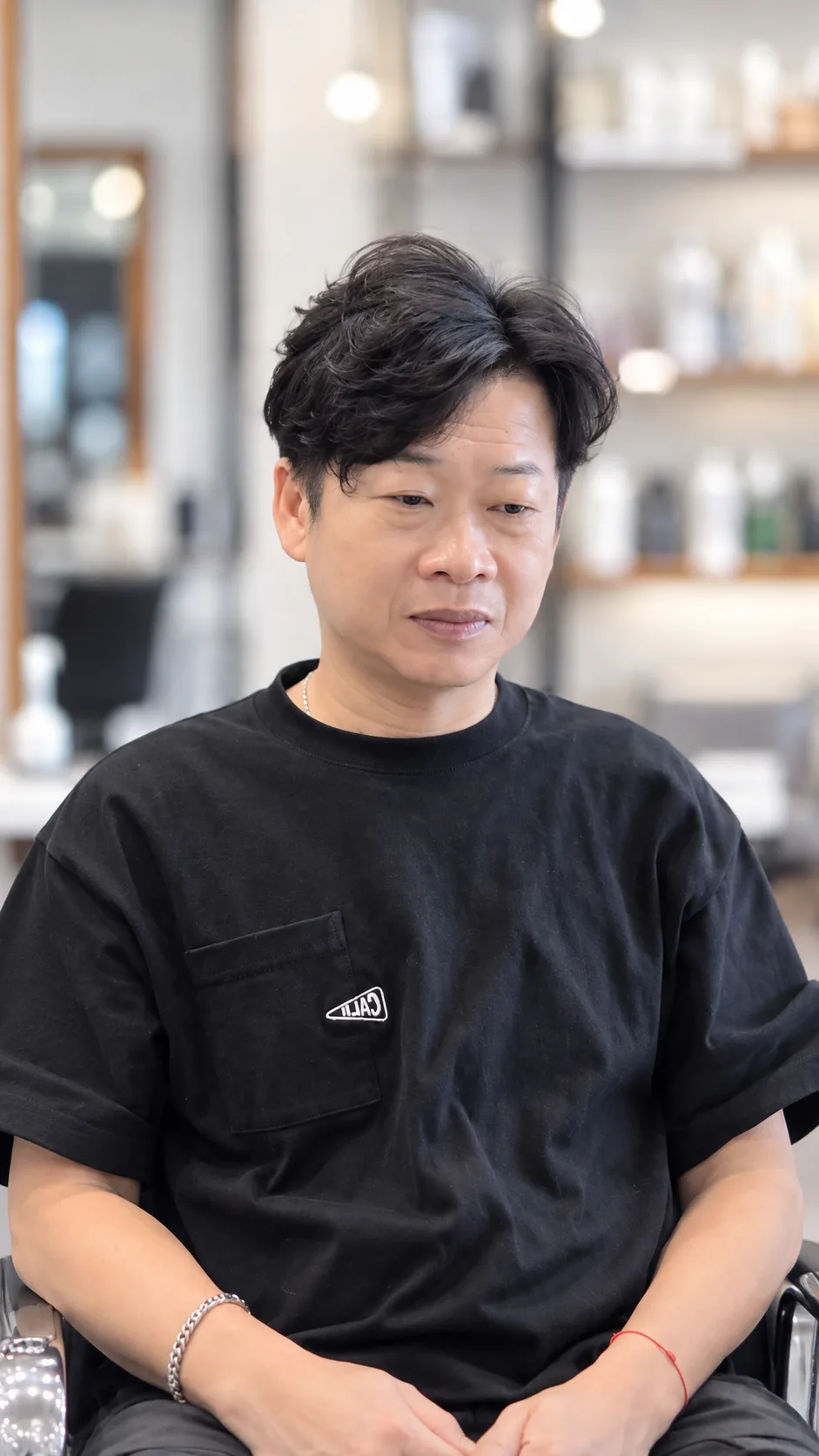 成熟男士立體紋理燙前髮型紀錄