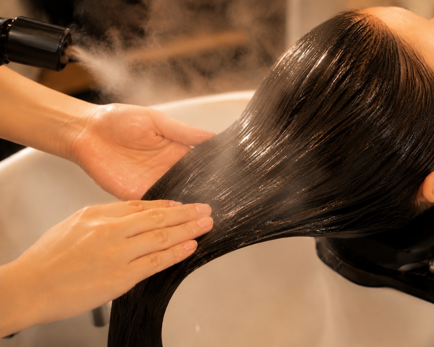桃園南崁髮質修護服務，ALICE Hair Salon 護髮後髮絲光澤